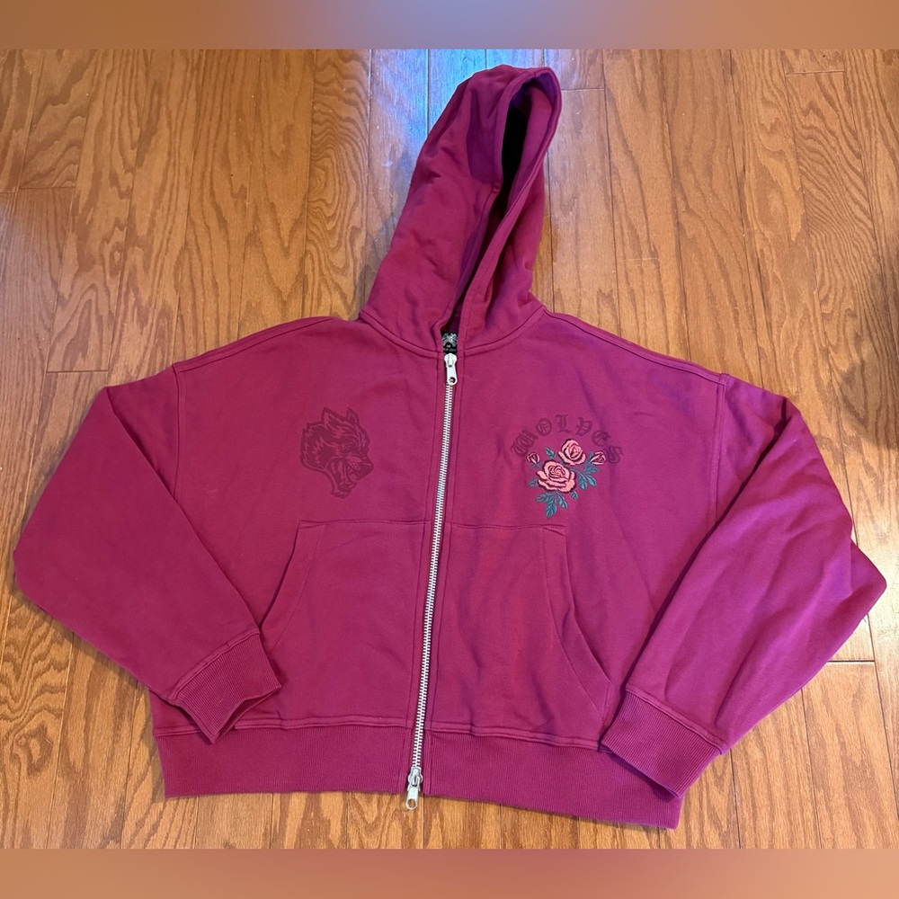 Darc Sport Love Story Vex Double Zip Hoodie in Deep Raspberry S